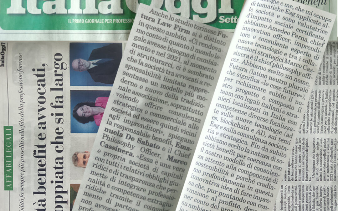 Su Italia Oggi 7 un articolo che parla di Futura